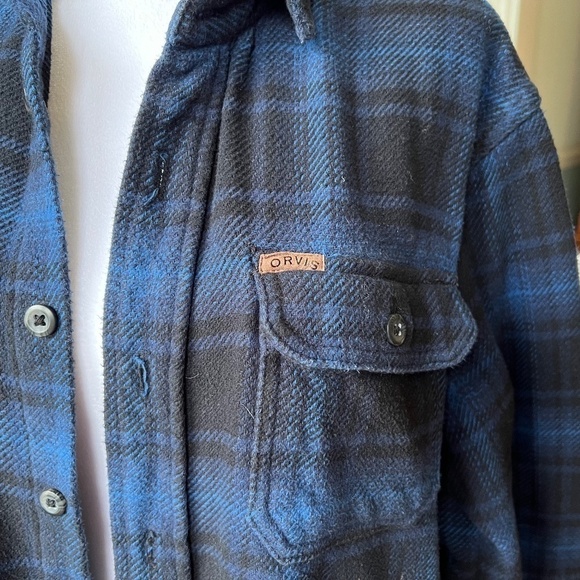 Orvis 4 pocket Heavy Flannel Button Up Shacket Size Medium - Picture 4 of 9